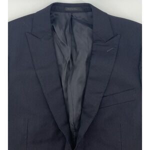 RALPH LAUREN 100% Wool Blazer Jacket Men's 38R Gray Pinstripe Single-Breasted